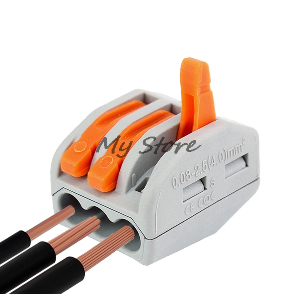

5Pcs PCT-213 222-413 Universal Compact Wire Wiring Connector 3 pin Conductor Terminal Block With Lever AWG 28-12