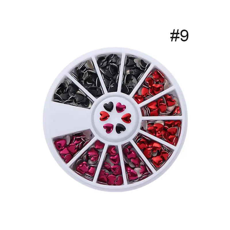 Дизайн ногтей 3D украшение в колесо горный хрусталь шпильки ногтей бисер цветной блестящий гель Морская звезда оболочки многоразовый ломтик хлопья - Цвет: pattern-9