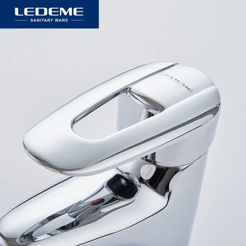 LEDEME Смеситель для умывальника латунь Цвет: хром L1007|basin faucet|waterfall faucetmodern waterfall faucet |