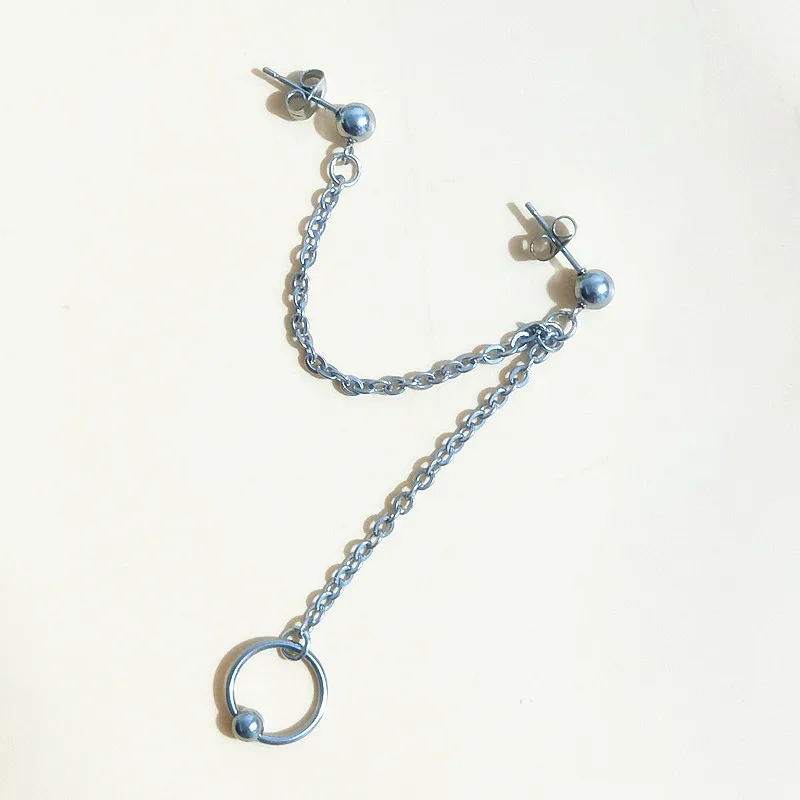 

1pcs Men Ear Stud Earring Double ear hole Helix Piercing Rock Punk Kpop GD Earrings for women men Accessories Chains