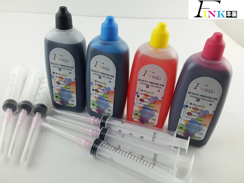 

4x100ml T1331 dye ink for Epson Stylus TX129/T12 NX430 NX230 NX130 NX125 N11 Work Force 435 320 printer photo UV resistant ink
