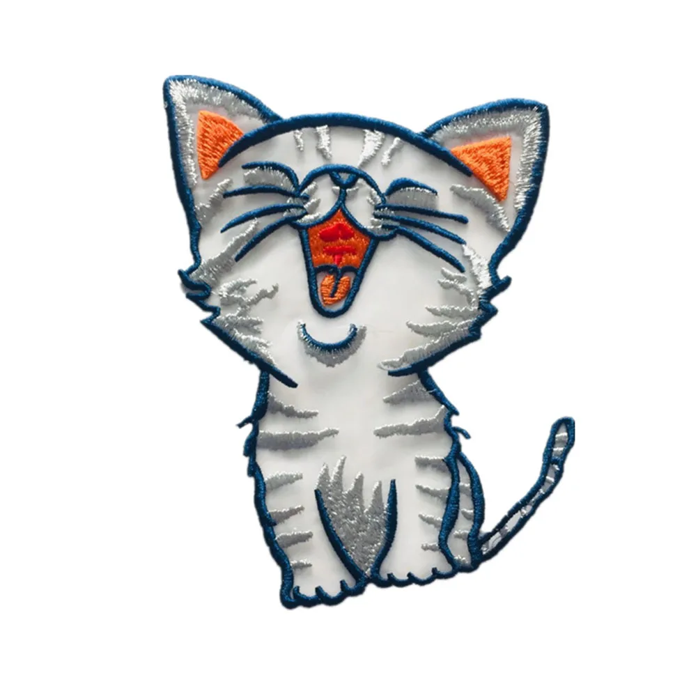 

1pc Patch Embroidered Patch DIY Cloth Badges Cat Patches Applique Sewing Clothes Stickers Apparel Accessories