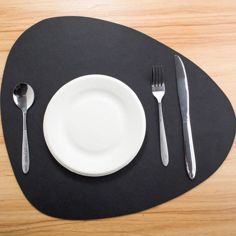 

Modern Minimalist Leather Insulation Placemat Mats Pads Table Mat Drink Coasters Kitchen Dining Bar Table Decoration Accessories