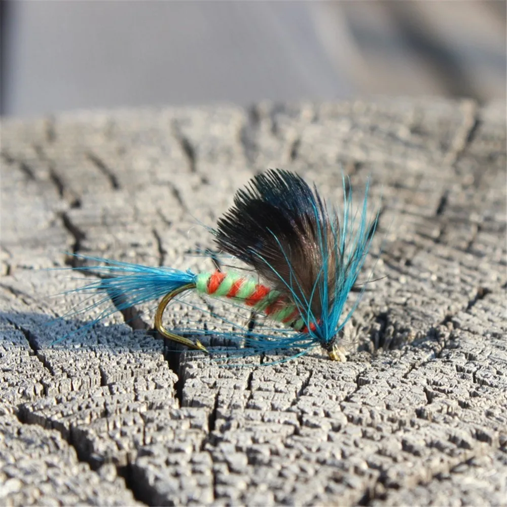 New arrival 12 pcsset Various Fishing Lures Dry Fly Fishing Tackle Butterfly Barb Single flying Hooks 