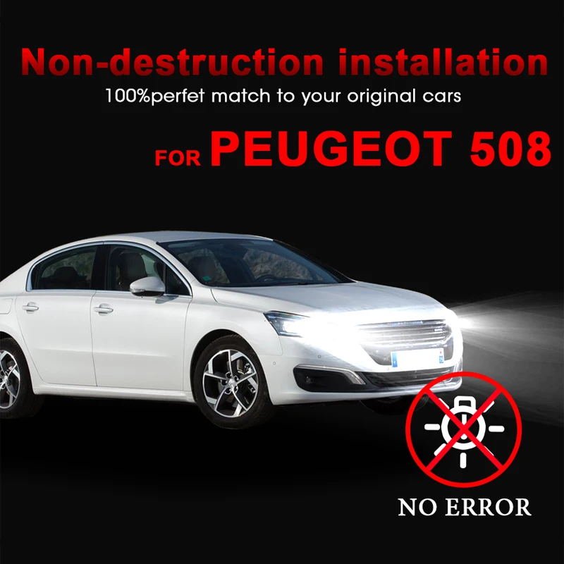 

For Peugeot 508 hlxg 2PCS LED H7 Car Headlight Bulb Auto Fog Light Super Bright LED Headlamp 12V 6000K White Auto Bulb