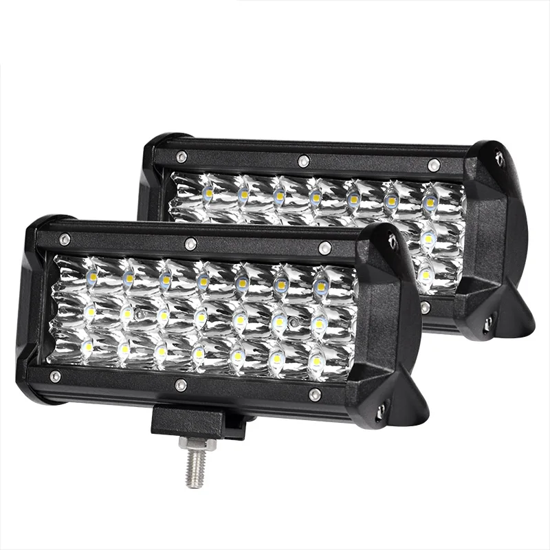 

Pair 7inch 72W Triple Row Offroad LED Light Bar Work Light Spot Beam for Jeep 4x4 UAZ SUV ATV 4WD Truck Automobile 12V 24V 6000K