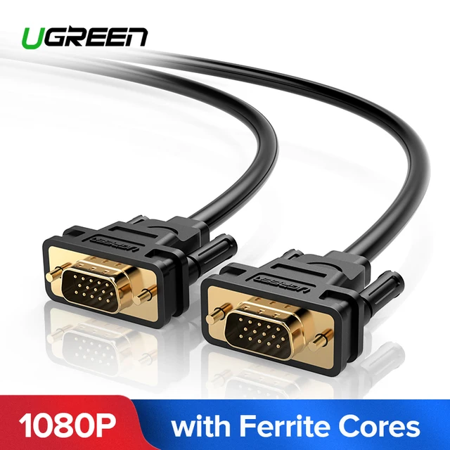 Special Offers Ugreen 1080P VGA Cable VGA to VGA Flat Cable Male to Male Black Braided High Premium Shielding HDTV VGA Cable 1M 2M 3M 5M 8M 10M