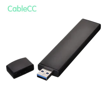 

80mm NGFF M2 SSD to USB 3.0 External PCBA Conveter Adapter Card Flash Disk Type with Black Case Tracking + shipping