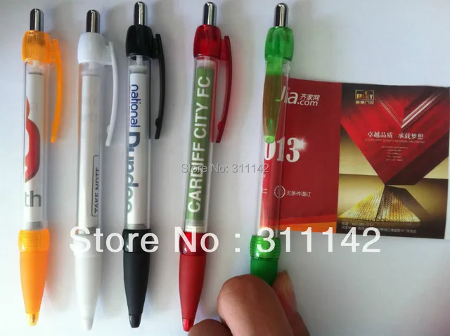 custom calendar pen retractable banner message pen flyer pen with flyer pen