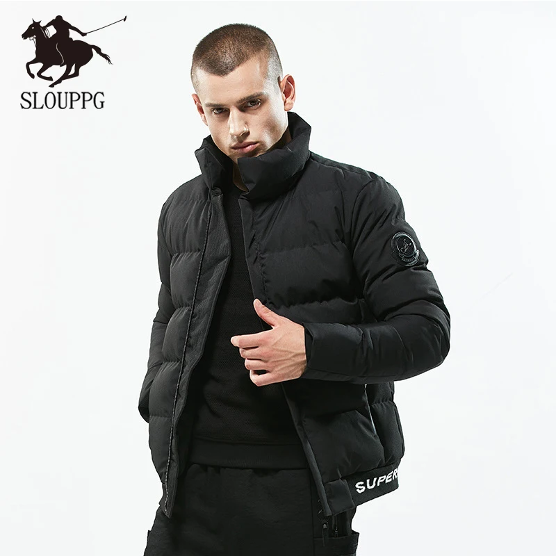 SLOUPPG новая одежда ветрозащитная модная зимняя Модная Повседневная парка средней длины зимняя куртка мужская для теплого пальто Мужская