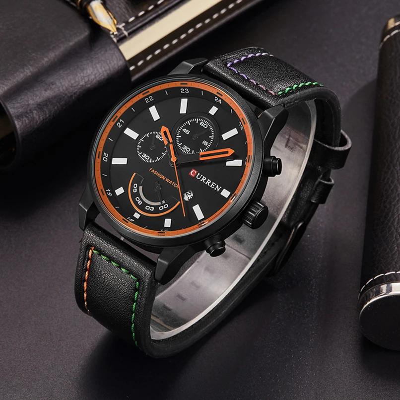  Men Military Watches CURREN Luxury Brand Men's Fashion Leather Sport Clock Male Casual Date Quartz 