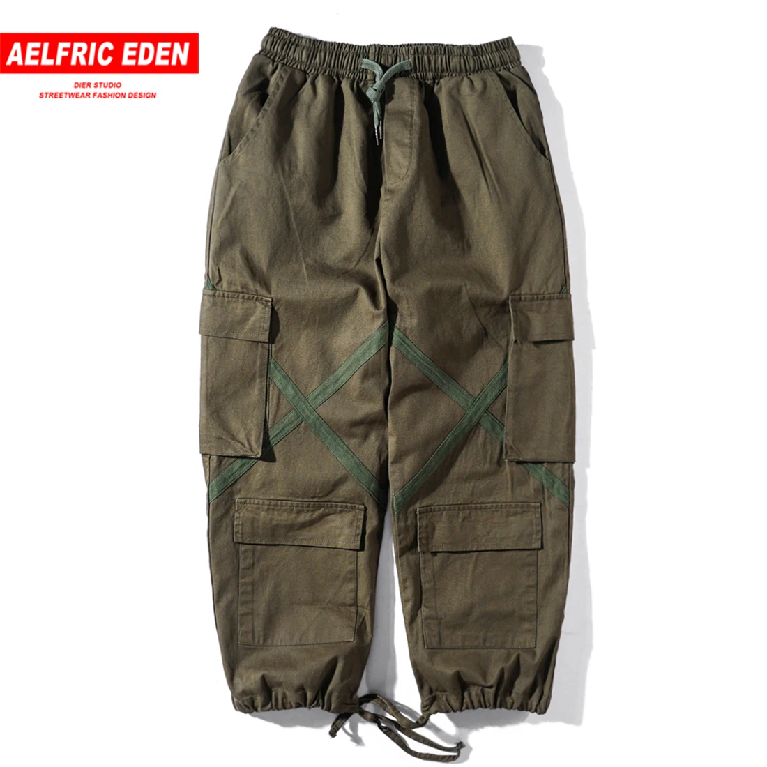 Aelfric Eden/Полосатые мужские брюки-карго в стиле Харадзюку 2018 Осенние повседневные