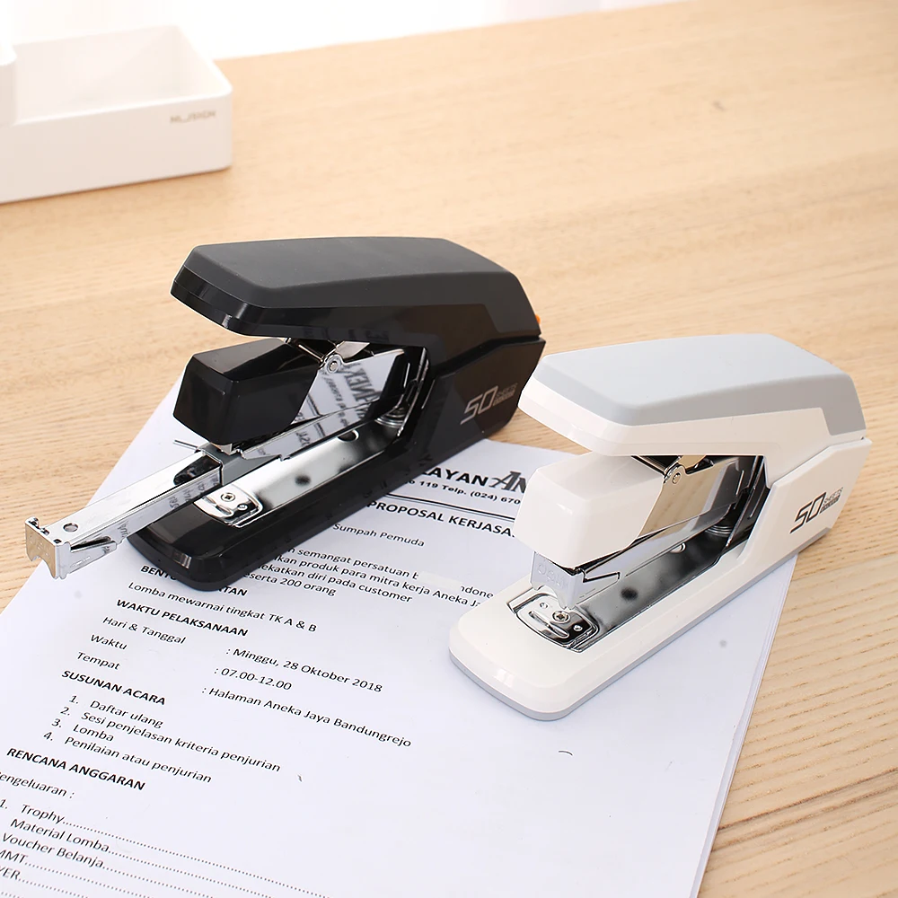  DELI Effortless Stapler 50 Sheets Power saving paper stapling machine heavy duty School Office Supp