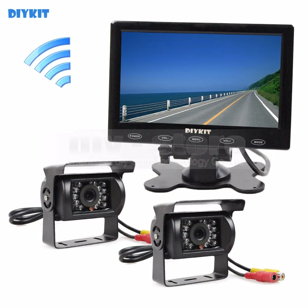DIYKIT 12V DC Wireless Rear View Kit Backup Waterproof CCD Camera Kit