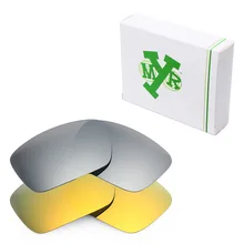 2 пары Mryok Анти-Царапины поляризованные Сменные линзы для солнцезащитных очков Оукли топливных элементов Серебро Титан& 24 K золото