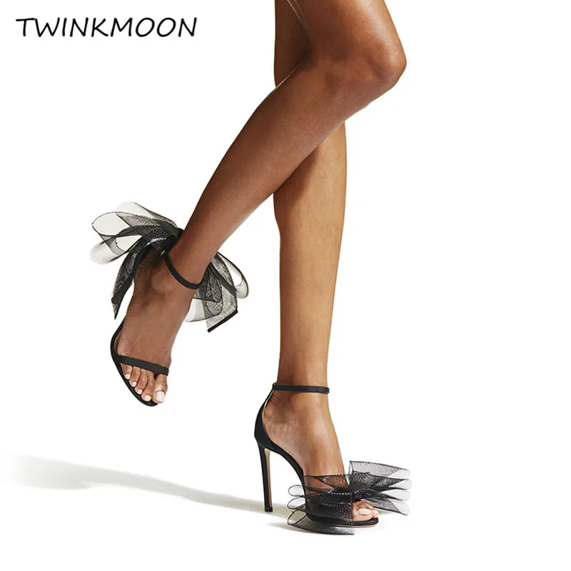 Сетчатые женские босоножки с бантом; пикантные женские туфли-лодочки на высоком каблуке 10 см с ремешком на щиколотке; модельные туфли для выпускного; элегантные туфли на шпильке с ремешком на щиколотке
