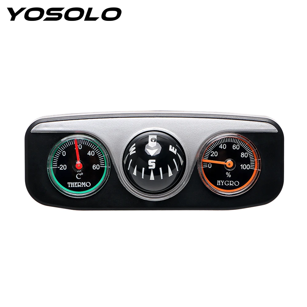 

YOSOLO 3 in 1 Guide Ball For Auto Boat Vehicles Car Ornaments Interior Accessories Car Styling Compass Thermometer Hygrometer
