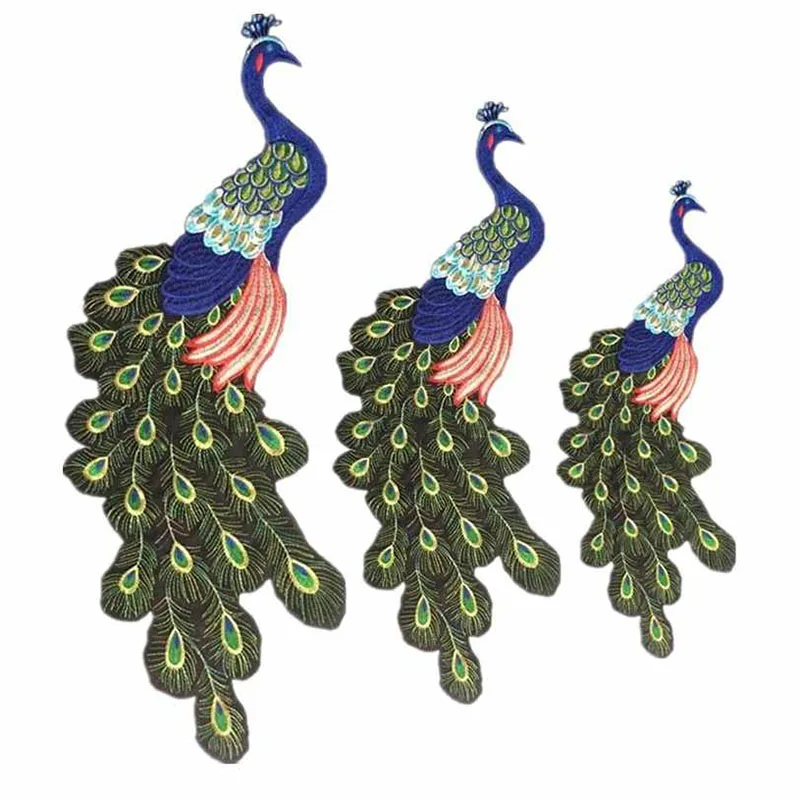 

Phoenix Peacock Embroidery Sequined Patches for clothing Sewing on Parches applique embroidery DIY Supplies Crafts 1pc
