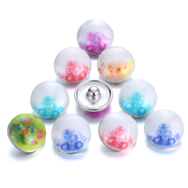 10pcs/lot Newest design Mrs Win Snap Jewelry Vintage Flowers Resin Snap
