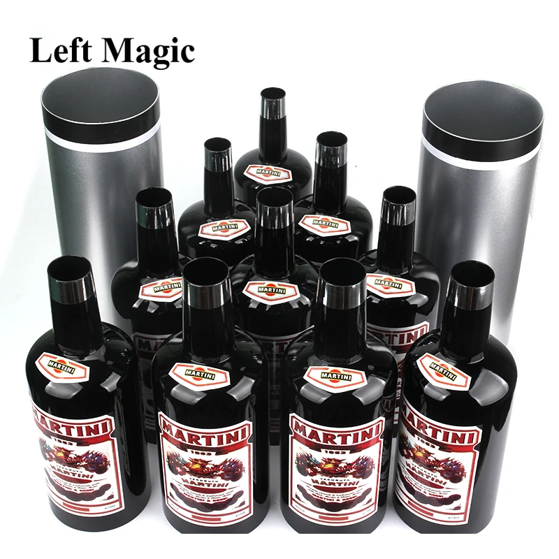 Multiplying Bottles 10 Bottles Black ( Poured Liquid) Magic Trick Stage Magic Props Close Up Mentalism Illusion Classic Toy H903 1