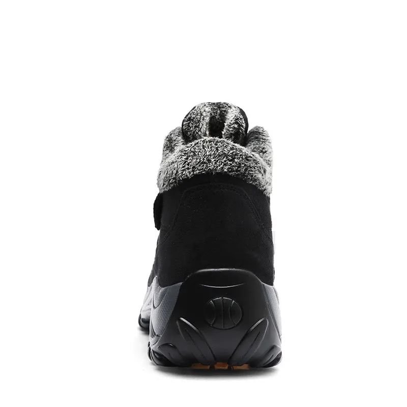 Теплая зимняя обувь; женская Нескользящая прочная обувь на плоской подошве; зимняя обувь с плюшевой стелькой; женская обувь на липучке; большие размеры