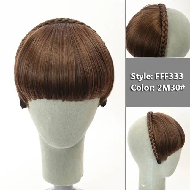 AOSIWIG короткие челки плетеные тупые натуральные шиньоны термостойкие синтетические женские волосы 2 вида стилей натуральные накладные волосы