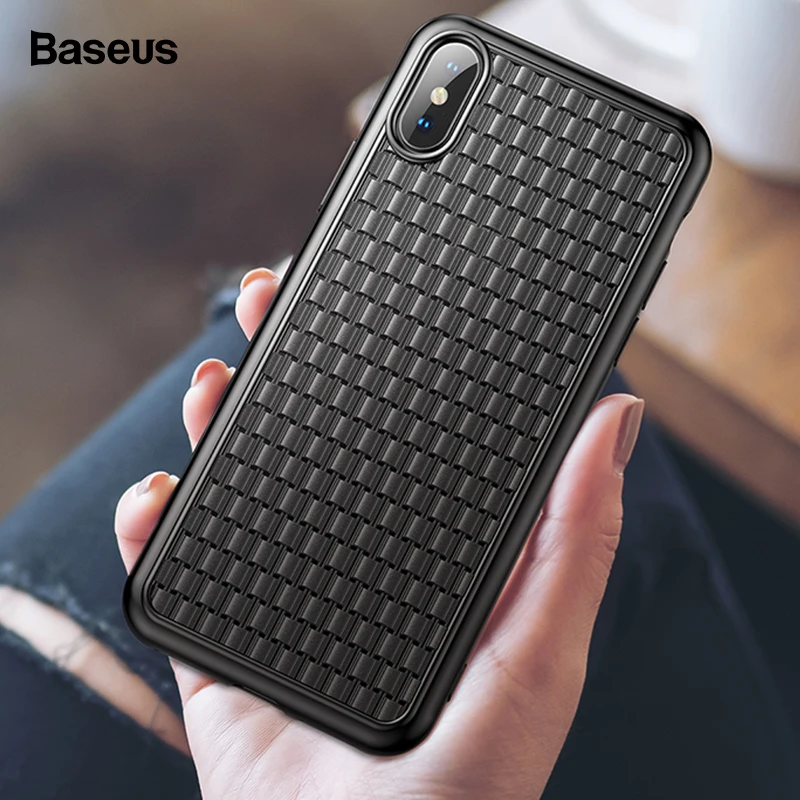 

Baseus Luxury Weaving Case For iPhone XS Max XR Coque Grid Weave Soft Silicone TPU Cover For iPhoneXs Xsmax X S Fundas Capinhas