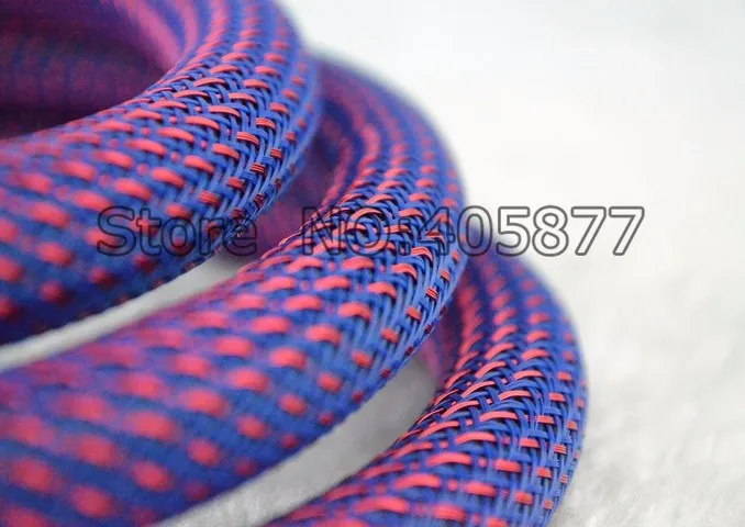 16MM Nylon Mesh Purple+Red Screen Braided Sleeving For DIY HIFI audio video cable wire 16MM Nylon Mesh Purple+Red Screen Braided Sleeving For DIY HIFI audio video cable wire