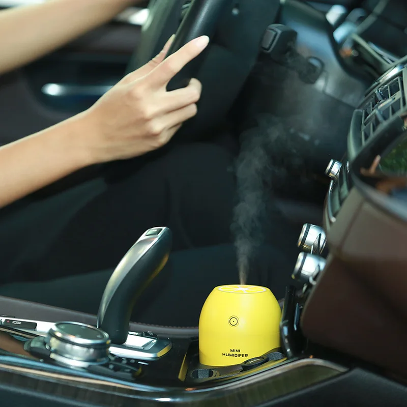 

4 Colors Lemon Style USB Car Ultrasonic Humidifier Colorful Led Light Essential Oil Aroma Diffuser Auto Off Switch