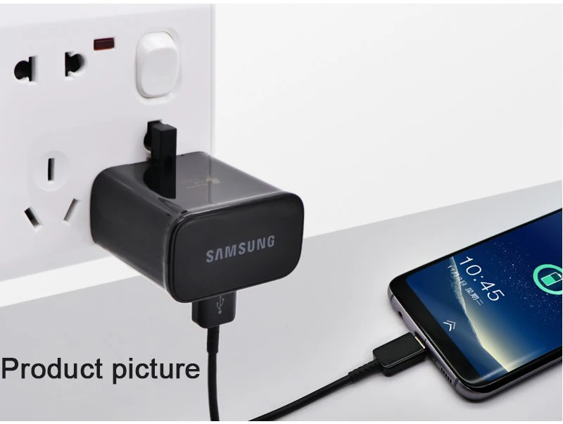 Samsung Тип C/Micro USB дата кабель быстрой зарядки США/EU/Великобритании Разъем для Galaxy S8 S8P S9 S9P Note8 с 1,2 м/1,5 м зарядное устройство для смартфонов