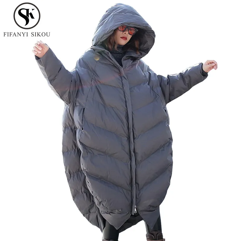 Winter jacket women irregular Oversized Cotton padded coat