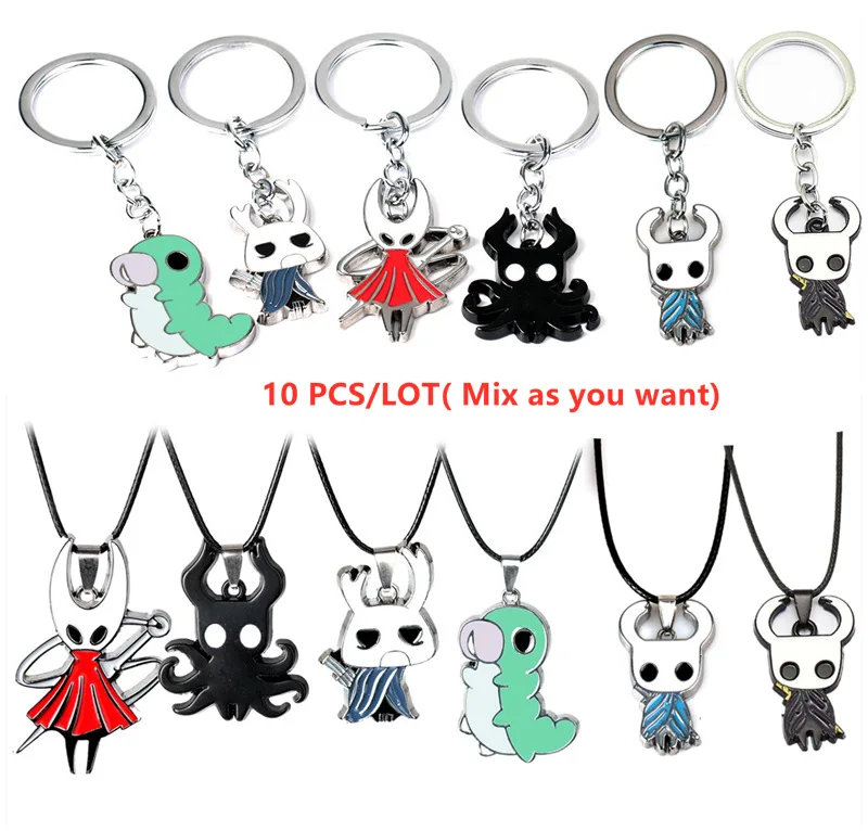 Hollow Knight Alloy Metal Characters Keychain Pendant Including 1 Optional Hollow Knight Character Pin 