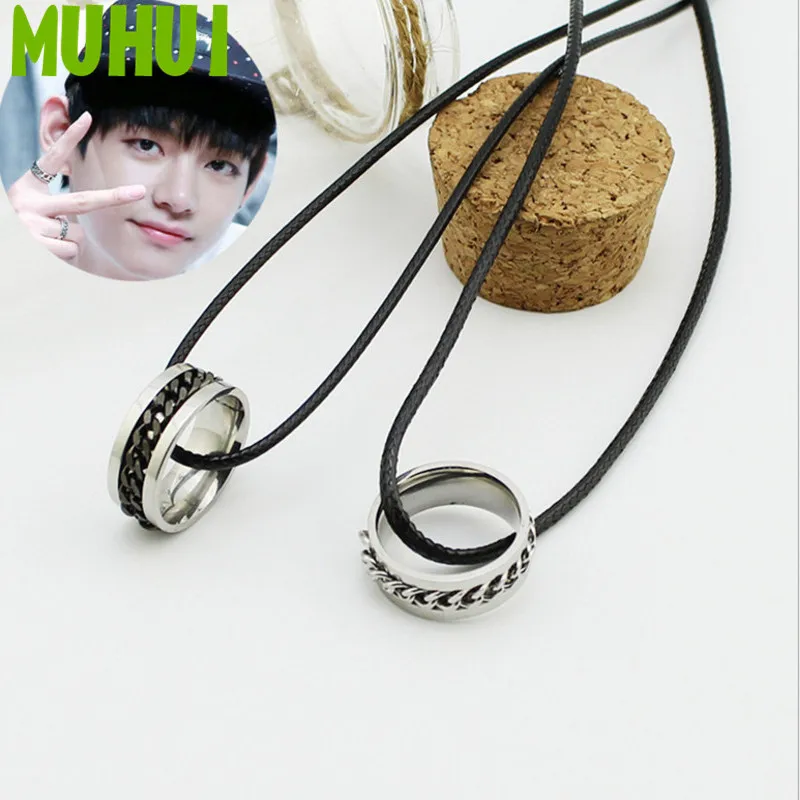 Free Shipping Kpop BTS Bangtan Boys V Necklace Women Titanium Steel