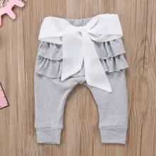 CANIS/брендовые длинные штаны принцессы для новорожденных девочек длинные штаны с оборками и бантом повседневные Леггинсы От 0 до 4 лет