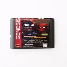 Человек-паук и яд в разделении тревоги 16 бит sega MD игровая карта для sega Mega Drive для Genesis