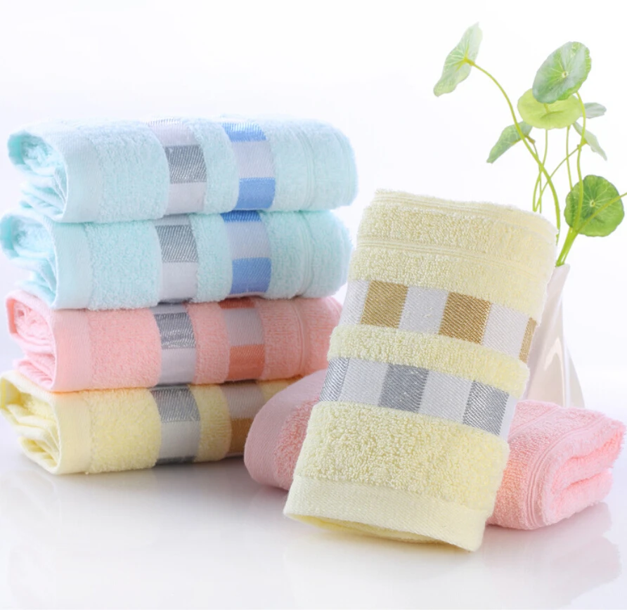 

100% Cotton Plaid Printed Bath Towel Beach Towel For Adults Fast Drying Soft 17 Colors Thick High Absorbent Antibacterial