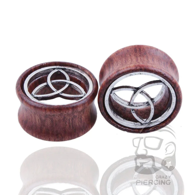 Trendy Wood Copper Ear Plugs Men Women Ear Plug Piercing Body Jewelry