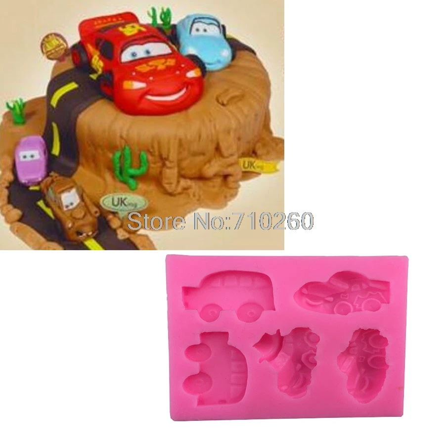 

X073 The Cars Silicone Molds 3D Fondant Cake Decoration Sugar Craft Tools Baking Tools Cake Moulds