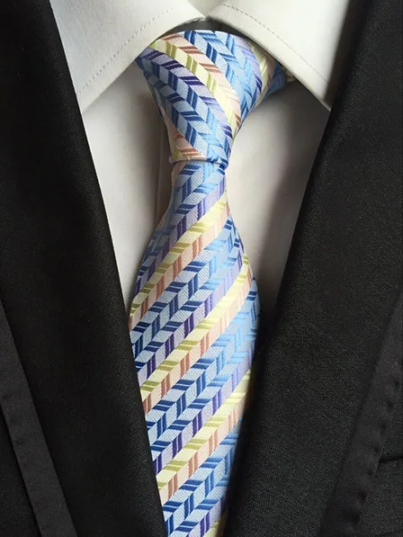 Аксессуары галстуки для мужчин полосатый узор Бизнес шелковый галстук розовый красный черный синий желтый темно фиолетовый оранжевый зеленый галстук Gravatas - Цвет: LW 08
