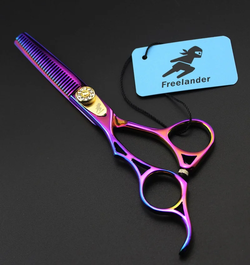 NUM-0025 профессиональные левосторонние Парикмахерские ножницы 5,5 440C ножницы для волос barbearia tijeras de peluqueria Professional - Цвет: Thinning Scissors