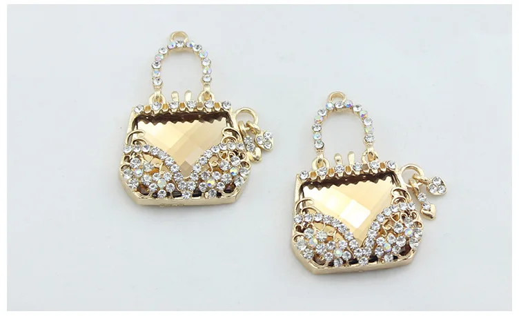 

10Pcs/lot Butterfly bag Rhinestone Buttons/Buckle Embellishment button DIY Hair accessories