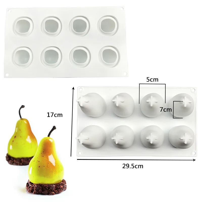 3D Pears Mousse Cake Silicone Mold DIY Baking Molds Dessert Mold Dessert Baking Tray Dessert