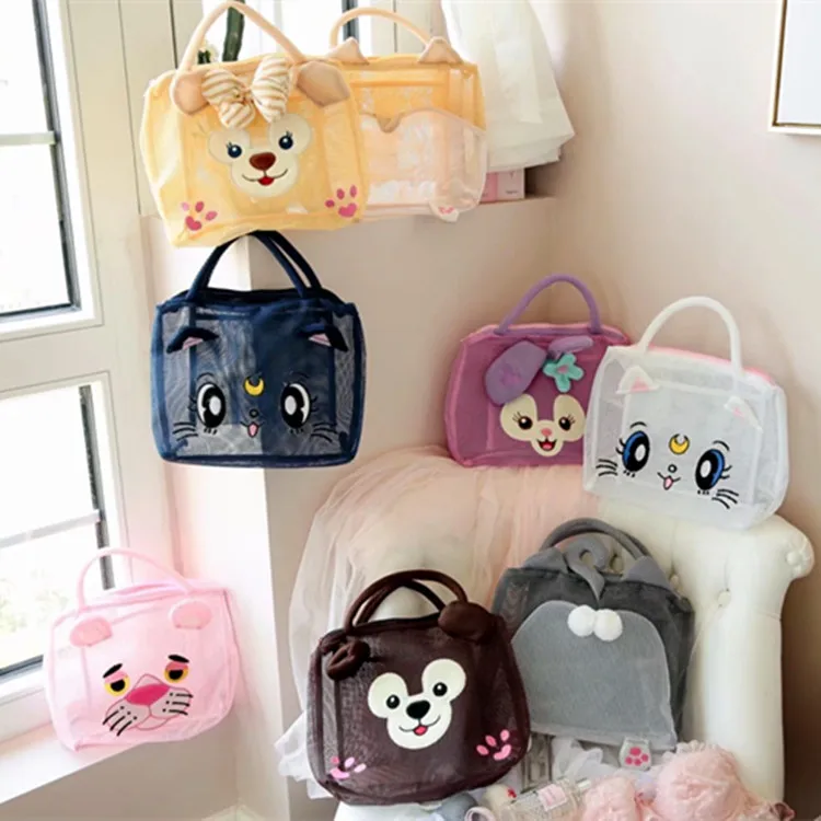 

Cartoon Duffy Ballet Rabbit Sailor Moon Necessaire Toiletry Bag Trip Makeup Case Cosmetic Bag Mesh Totes Organizer Storage Bag