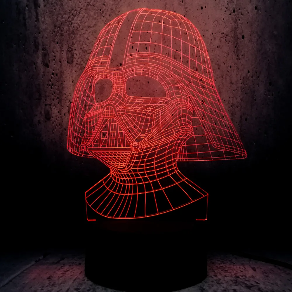 Новинка Звездные войны Дарт Вейдер черный воин рыцарь 3D Светодиодная лампа
