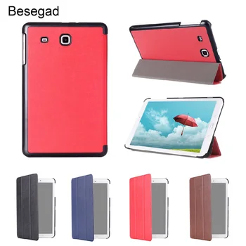 

Besegad Protection Case Skin Shell Stand for Samsung Tablet Ultra Thin Foldable Smart Sleeve Cover Tab E T560 T 560 9.6 Inch