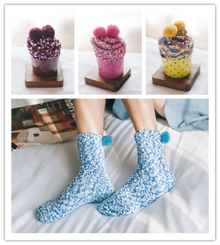 Soft Floor Home Clothing Accessories 1 Pair Colorful Women Girls Bed Socks Fluffy Warm Winter Kids Gift Wholeslae