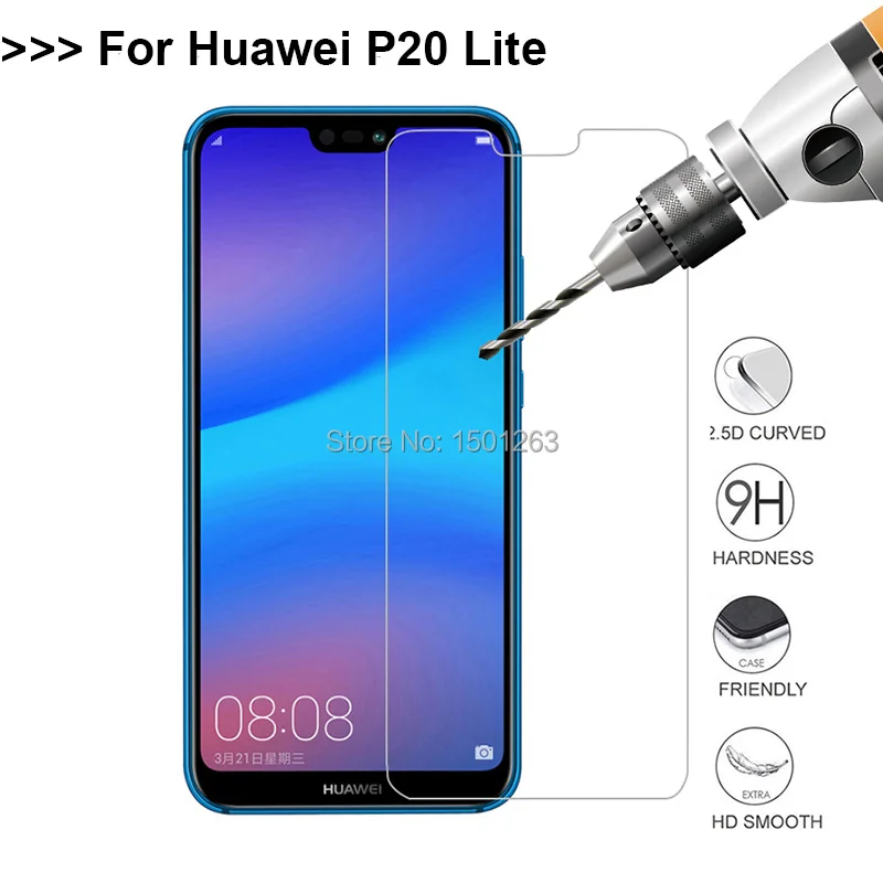 For Huawei P20 Lite Tempered Glass Screen Protector Case 5.84&quot Transparent Toughened Protective Film | Мобильные телефоны и