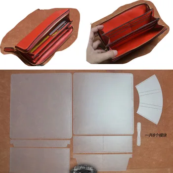 

1 Set Durable Sewing Pattern Pvc Template DIY Three Women Leather Zipper Wallet Handmade Leather Craft Accessories