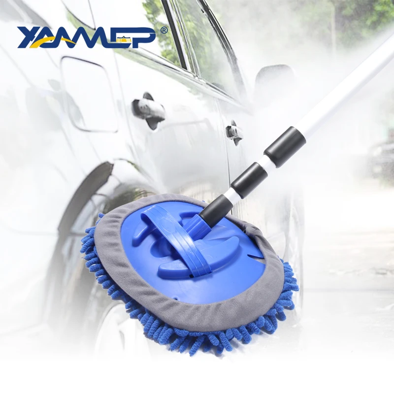Car Wash Brush Cleaning Mop Chenille Broom Telescoping Long Handle Car Cleaning Brush Car