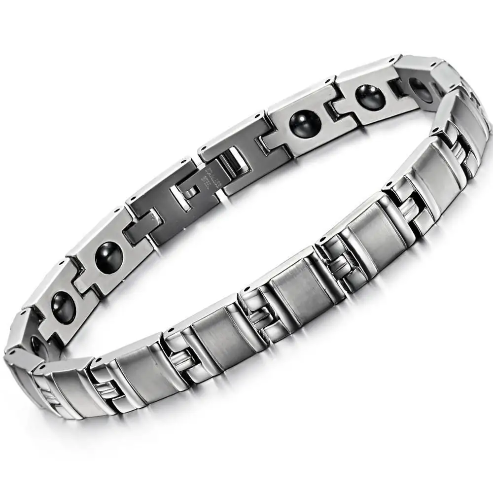 top quality energy stone stainless steel bracelet men's